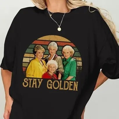 Vintage Golden Girls Stay Golden T Shirt Blanche Devereaux Dorothy Zbornak Sophia Petrillo Rose Nylund Lovers Tshirt...