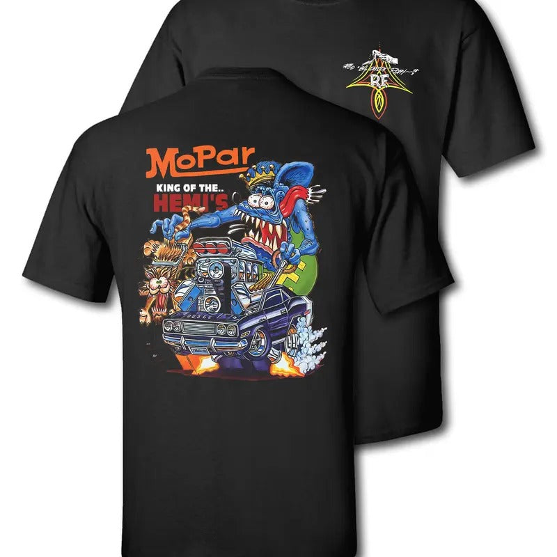Vintage Graphic Tees Rat Fink Mopar King of Hemis T-Shirt Casual Cotton Hoodie, Sweatshirt | UrbanDripWear.com
