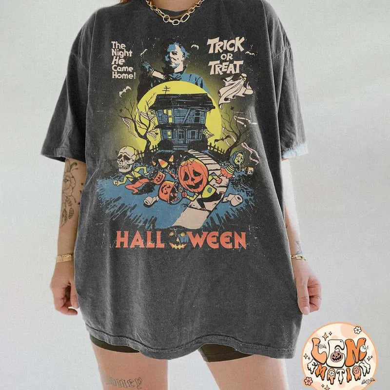 Vintage Halloween Michael Myers Shirt, Retro Michael Myers Halloween T-shirt, The Night He Came Home, Halloween Horror...