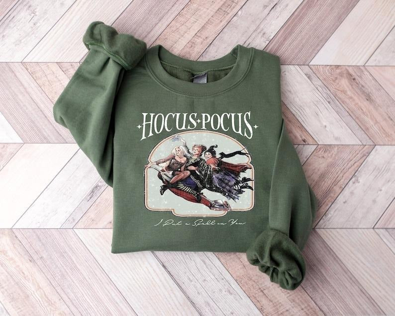 Vintage Hocus Pocus Sweatshirt, Hocus Pocus Comfort Colors Shirt, Sanderson Sisters Sweatshirt, Halloween Party Shirt,...
