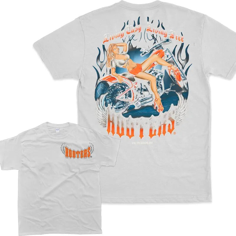 Vintage Hooters Angel Wings T-Shirt For Women, Men 2 Sided Full Color Design Hoodie, Sweatshirt | UrbanDripWear.com
