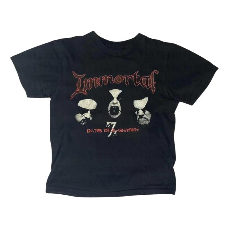 Vintage Immortal Band Baby Tee, Y2k Top Women Streetwear, Women Fitted T-Shirt, Grunge 2000s, Retro Baby Tee, Gothic Emo...