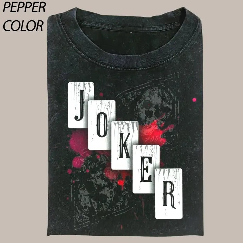 Vintage JOKER Poker Comfort Colors T-shirt, Gambling Tee Gift For Boyfriend Menswear Top Streetwear Hoodie, Sweatshirt