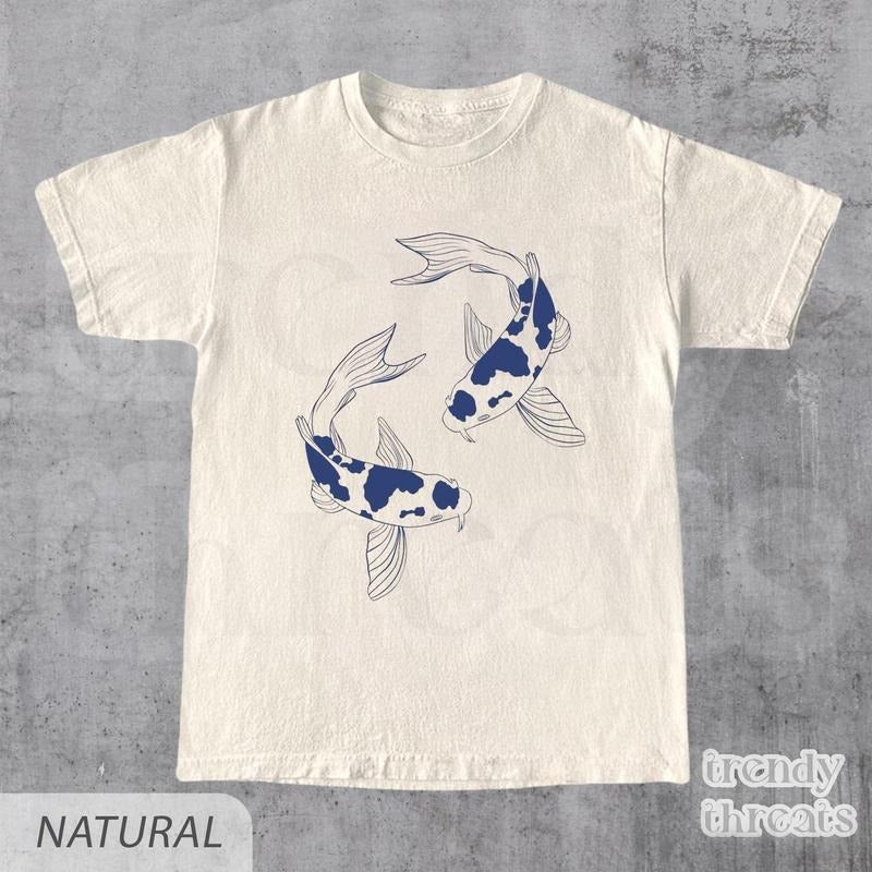 Vintage Koi T-Shirt, Retro 90s Tattoo Koi Shirt, Japanese T-Shirt, Gift for Koi Lovers, Koi, Fish Shirt Hoodie, Sweatshirt