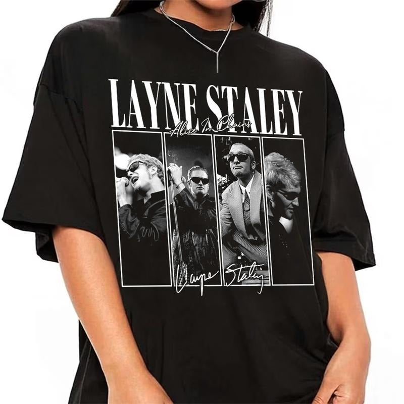 Vintage Layne Staley T-shirt Alice In Chains Sweatshirt Layne Staley Merch Graphic Bootleg Tee Gift For Fans Men Women,...