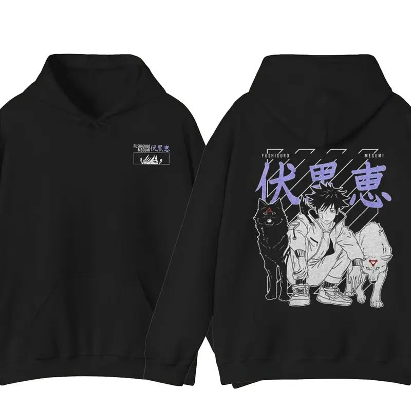 Vintage Megumi Fushiguro Jujutsu Kaisen Graphic Tee, Anime Fans Gift, Cotton T-shirt, Sweatshirt, Hoodie Sweatshirt,...