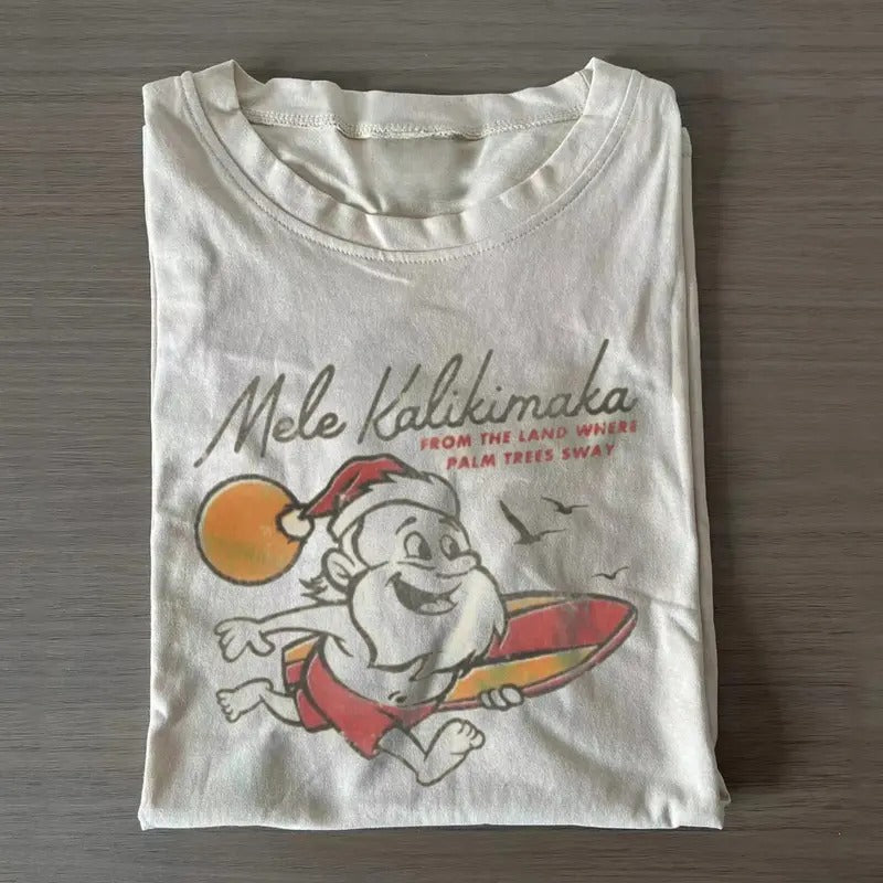 Vintage Mele Kalikimaka Christmas t-shirt, Christmas Sweatshirt,90' Graphic tee Hoodie | UrbanDripWear.com