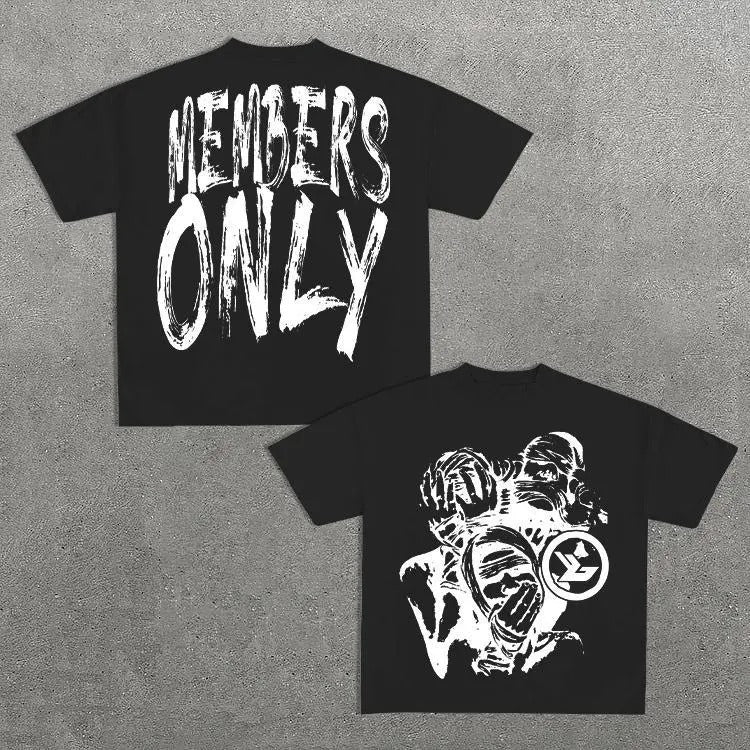 Vintage Members Only Graphic Short Sleeve T-Shirt Y2k Graphic Tees tshirt Hoodie, Sweatshirt | UrbanDripWear.com