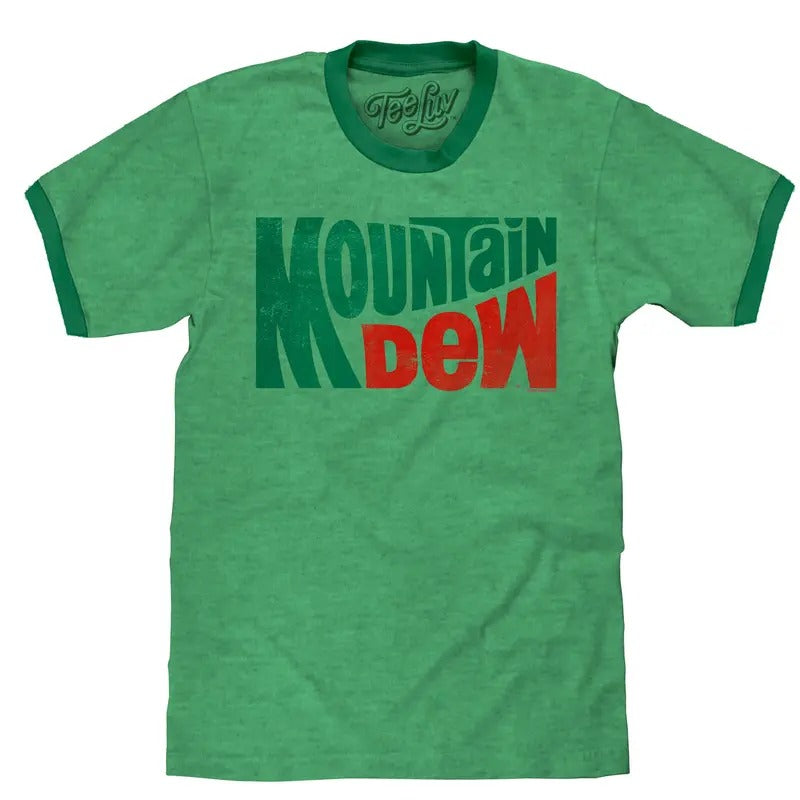 Vintage Mt Dew Ringer T-Shirt - Green Hoodie, Sweatshirt | UrbanDripWear.com