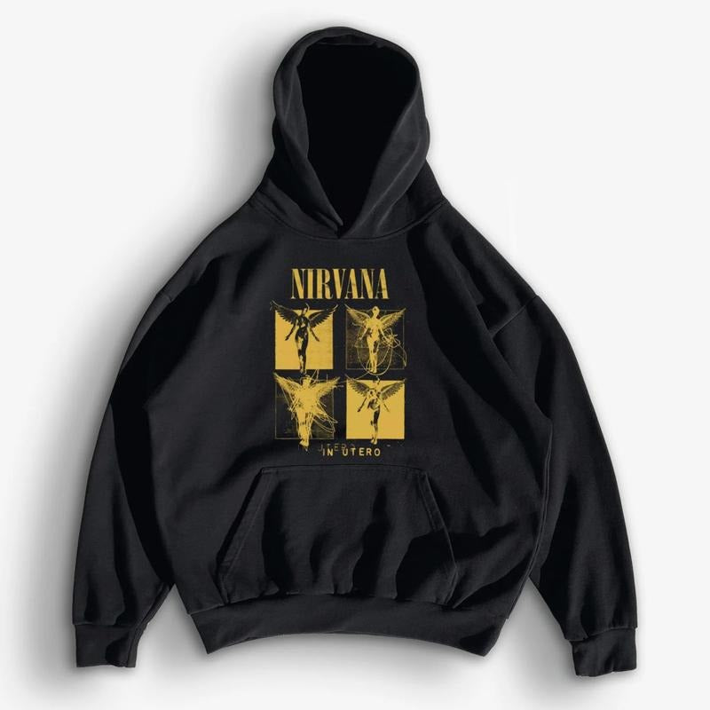 Vintage Niirvana T Shirt, 90's Rock Shirt, Grunge Rock Hoodie, Unisex Sweater Pullover Tee Sweatshirt | UrbanDripWear.com
