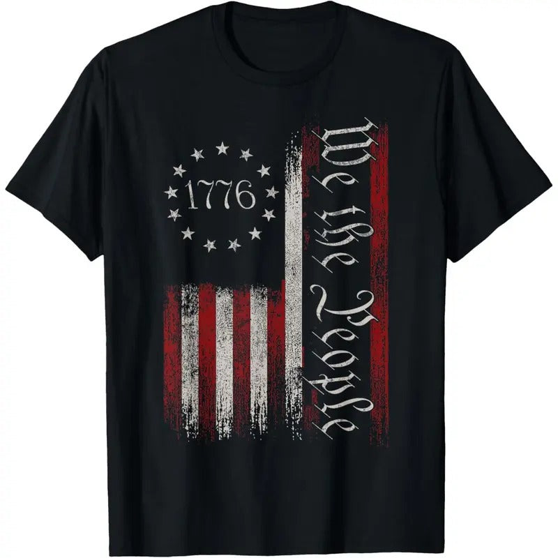 Vintage Old American Flag Patriotic 1776 We The People USA T-Shirt made in usa Hoodie, Sweatshirt | UrbanDripWear.com