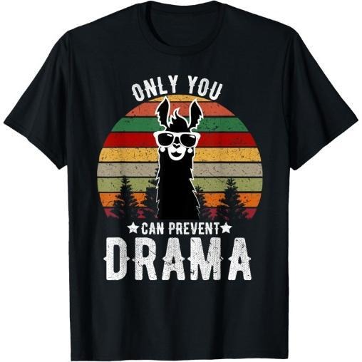 Vintage Only you can prevent drama Llama T-Shirt Made in USA Hoodie, Sweatshirt | UrbanDripWear.com