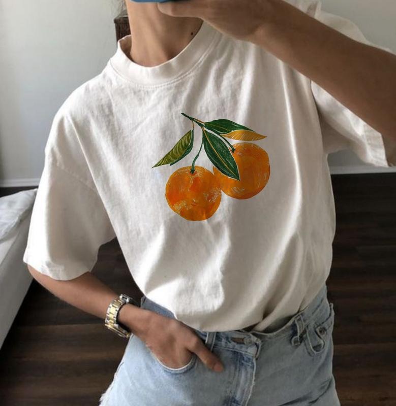 Vintage Orange Graphic Shirt, Fruit Shirt Drawing Oranges Shirt, Cute Oranges Shirt Hoodie, Sweatshirt | UrbanDripWear.com
