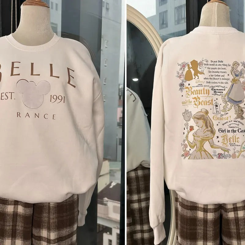 Vintage Princess Belle France Est 1991 Sweatshirt, Princess Sweater, Princess Belle Sweatshirt T-Shirts, Hoodie