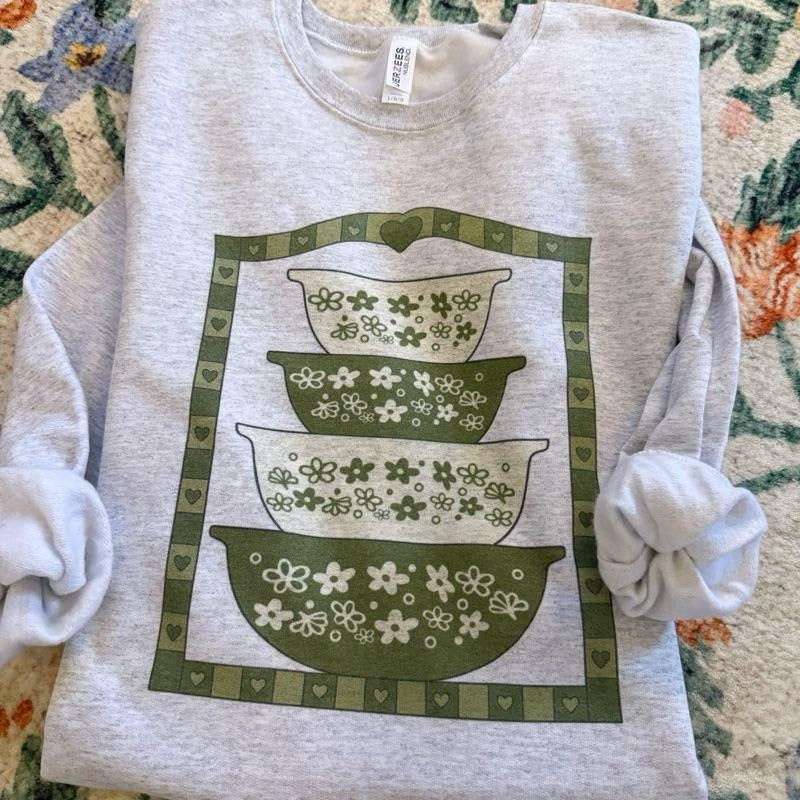 Vintage Pyrex Sweatshirt GREEN T-Shirts, Hoodie | UrbanDripWear.com