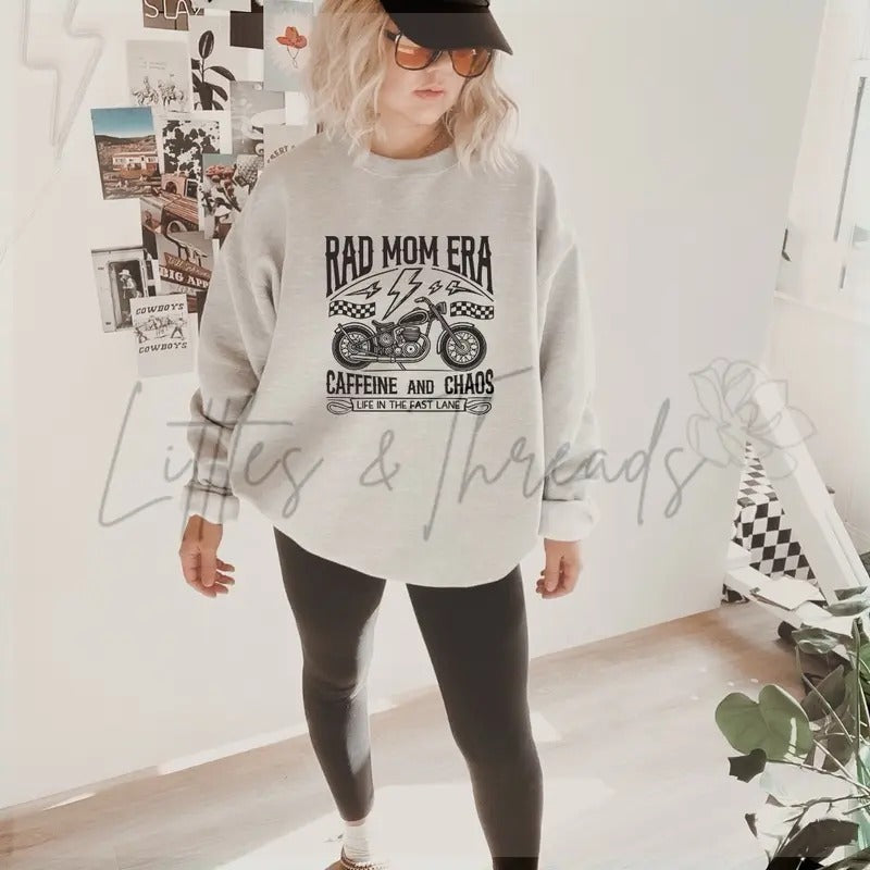 Vintage Rad Moms Era Crewnecks- long sleeve pullover sweatshirt Cotton Womenswear T-Shirts, Hoodie | UrbanDripWear.com