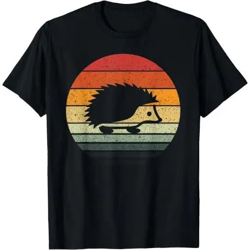 Vintage Retro Sunset Hedgehog T-Shirt Made in USA Hoodie, Sweatshirt | UrbanDripWear.com