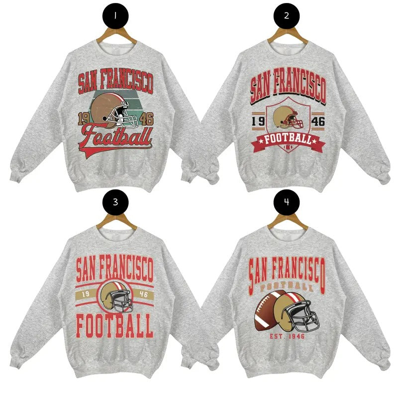 Vintage San Francisco Football Sweatshirt, Football Crewneck Sweatshirt, Football Fan Gift, Vintage Football Sweatshirt...