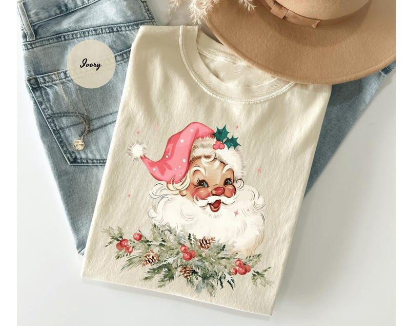 Vintage Santa Tee, Retro Santa Claus  Shirt, Cute Santa Claus Xmas Tee, Christmas Shirt Xmas Hoodie, Sweatshirt