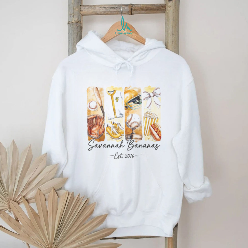 Vintage Savannah Bananas Est 2016 Watercolor Equipment Baseball T Shirt