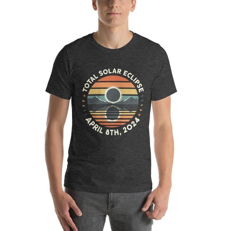 Vintage Solar Eclipse T Shirt, 2024 Totality, Total Solar Eclipse Shirt, Celestial Astronomical Event, Unisex T-Shirt,...