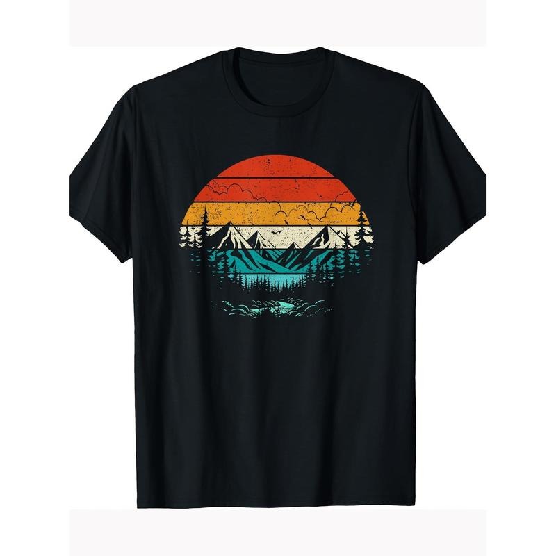 Vintage Sunset Camping Nature Outdoor Hiking T-shirt 100% cotton T-shirt Made in USA Hoodie, Sweatshirt | UrbanDripWear.com