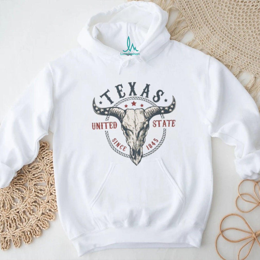 Vintage Texas United State Longhorn Skull Since 1845 Western T shirt