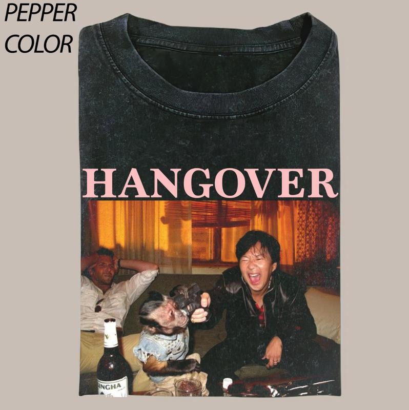 Vintage The Hangover Party Crewneck Graphic T-shirt - Funny The Hangover Movie Tee - 90's Style Gift for Friend Menswear...