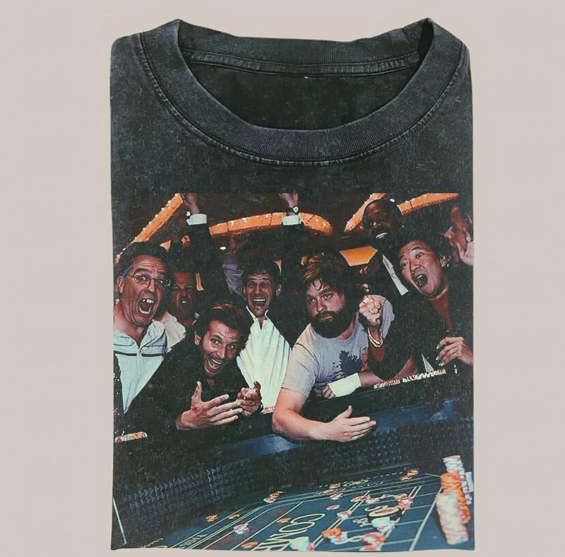 Vintage The Hangover Playing Poker Crewneck T-shirt, Funny The Hangover Movie Tee Gift For Boyfriend Menswear Top...