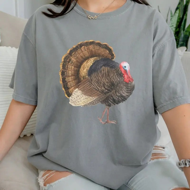 Vintage Turkey   Shirt, Cottagecore Thanksgiving Shirt, Autumn Shirt Cotton Womenswear Hoodie, Sweatshirt | UrbanDripWear.com