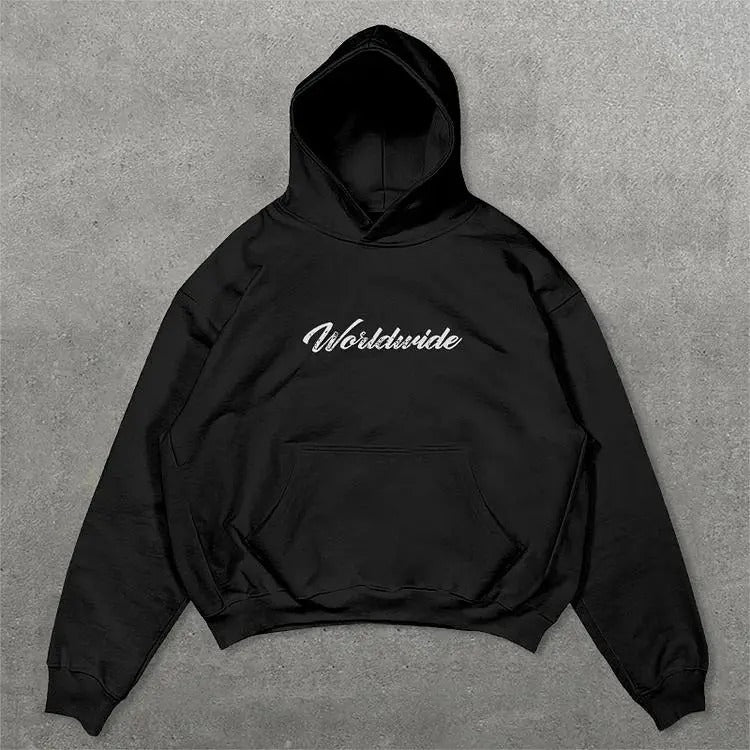 Vintage Unisex Move In Silence Graphic Oversized Hoodie vintage  shirts Cotton Menswear Sweatshirt | UrbanDripWear.com