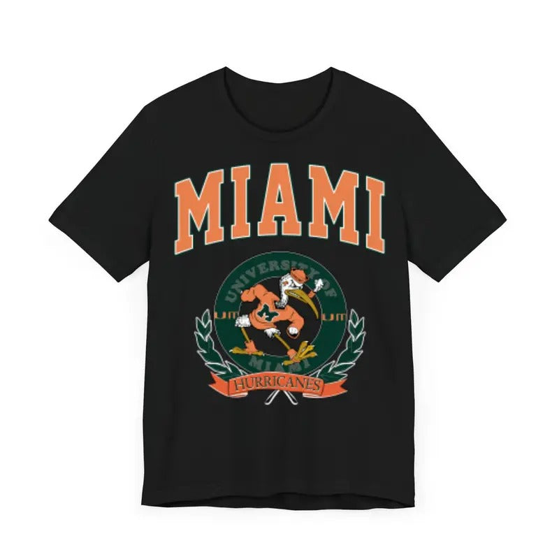 Vintage University Of Miami Football T-Shirt Top Classic Menswear Hoodie, Sweatshirt | UrbanDripWear.com