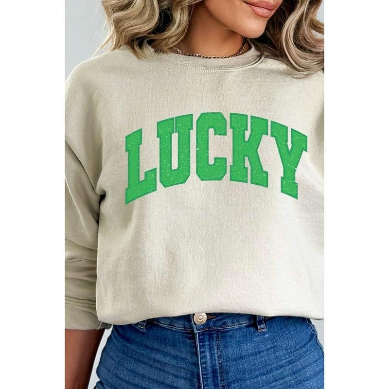 Vintage Varsity Lucky Heavy-weight Crew Sweatshirt T-Shirts, Hoodie | UrbanDripWear.com