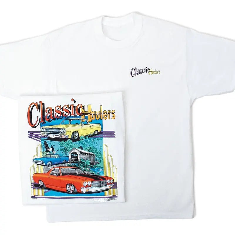 Vintage Vibe 2 Sides El Camino "Classic Haulers" T-Shirt Men's Cotton Tee Old School Tee Gift for Him Classic Car Casual...