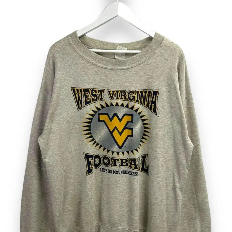 Vintage West Virginia Mountaineers NCAA Football Graphic Sweatshirt Size Large T-Shirts, Hoodie | UrbanDripWear.com