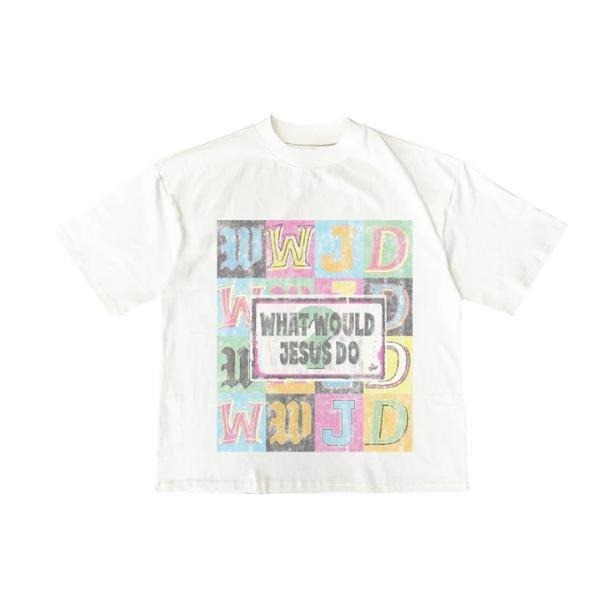 Vintage What Would Jesus Do T-shirt God Apparel Christian Clothing All Seasons 100% US Cotton in Black White Sport Grey...