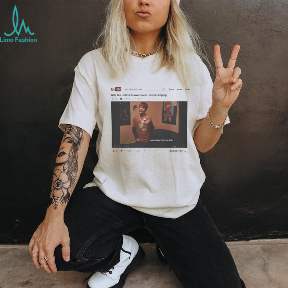 Vintage YouTube Justin Bieber With You Chris Brown Cover T Shirt