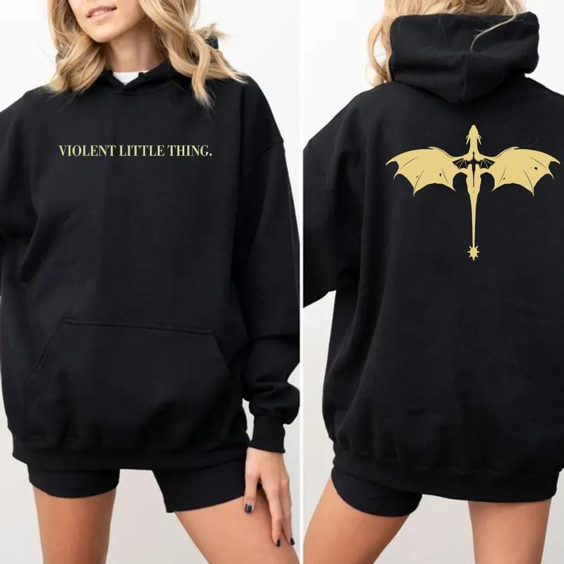 Violent Little Thing Sweatshirt Unisex Fourth Wing Basgiath War Collage Dark Academia, Xaden Riorson Sweater, Iron Flame,...