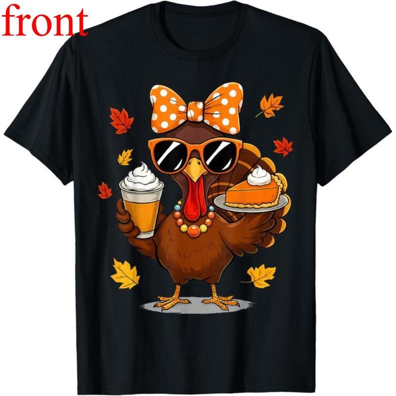 Viral on Turkey Drinking Coffee Bow Thanksgiving Womens Turkey Day T-Shirt Hoodie, Sweatshirt | UrbanDripWear.com