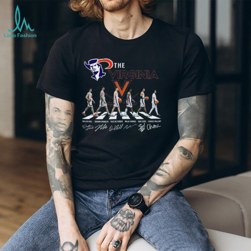 Virginia Cavaliers Basketball Abbey Road Crossing Signature T Shirt