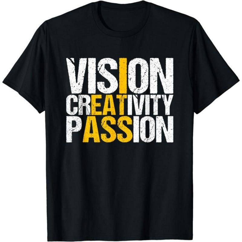 Vision Creativity Passion Shirt - Funny Unisex Black T-Shirt Hoodie, Sweatshirt | UrbanDripWear.com