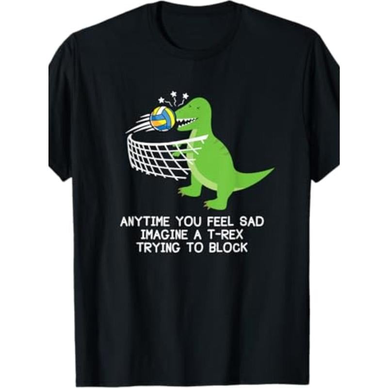 Volleyball T-Rex T-shirt, fun volleyball player shirt -220g100% cotton T-shirt made in usa Hoodie, Sweatshirt
