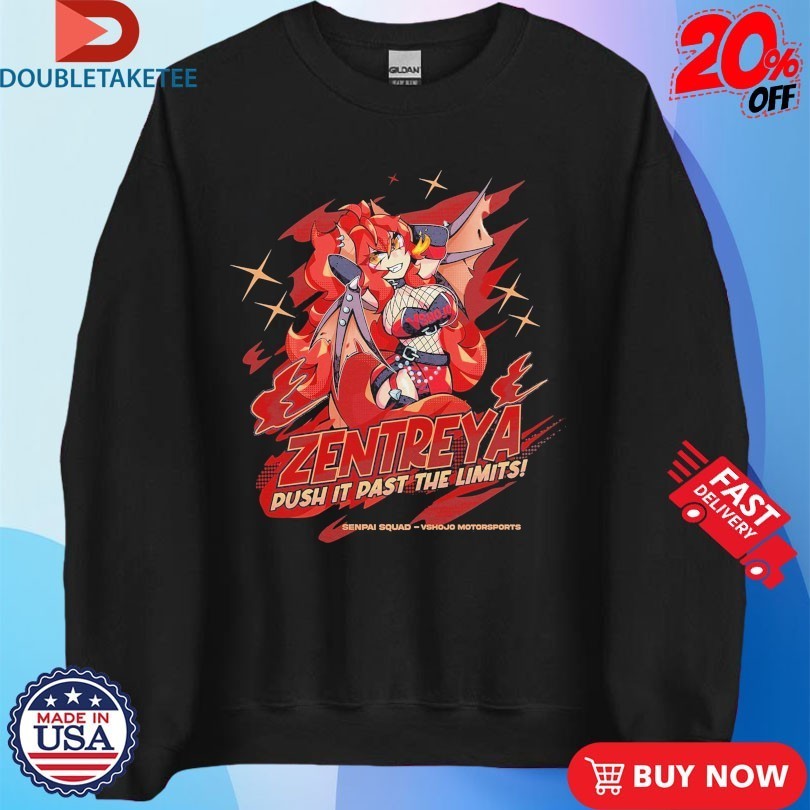 Vshojo Motorsports X Senpai Squad Zentreya Push It Past The Limits Anime Waifu Shirts