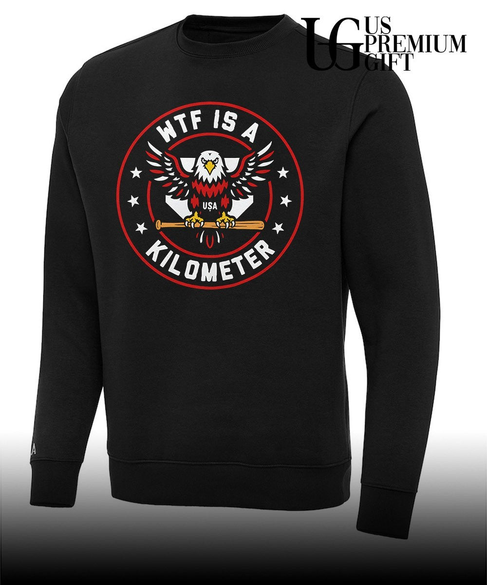 WTF Kilometer Patriotic American Eagle Baseball USA flag shirt