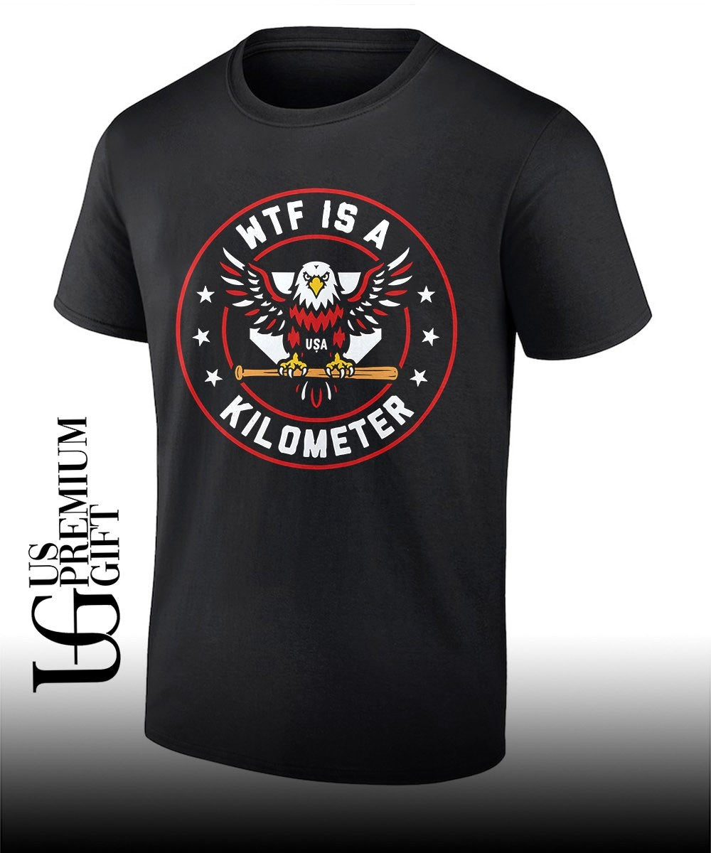 WTF Kilometer Patriotic American Eagle Baseball USA flag shirt