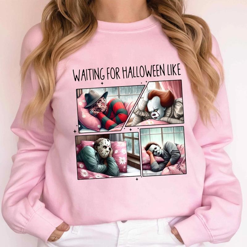 Waiting For Halloween Like Horror Movie Characters Shirt, Micheal Myers - Chucky - Freddy Krueger