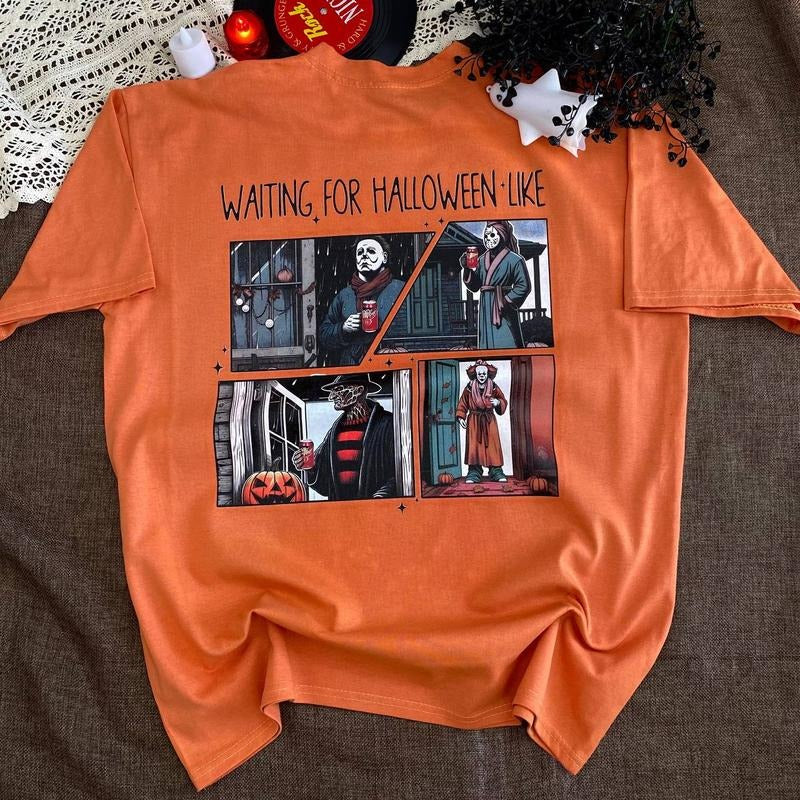 Waiting For Halloween Shirt, Hallowen Shirt,  Cute Fall Shirt, Spooky Season Hoodie, Sweatshirt | UrbanDripWear.com