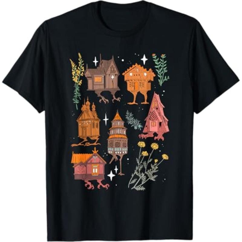 Walking House On Chicken Legs Slavic Folklore Baba Yaga Art T-Shirt Menswear Top Hoodie, Sweatshirt | UrbanDripWear.com