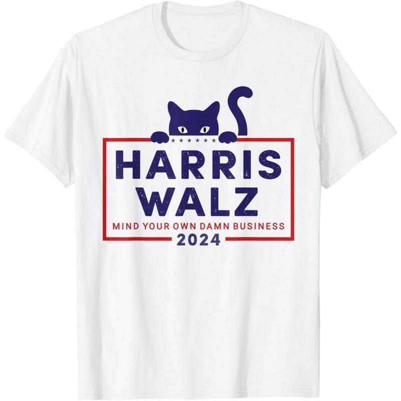 Walz Mind Your Own Damn Business Harris Waltz Cat Lady T-Shirt made in usastyle{n002}2 Hoodie, Sweatshirt | UrbanDripWear.com