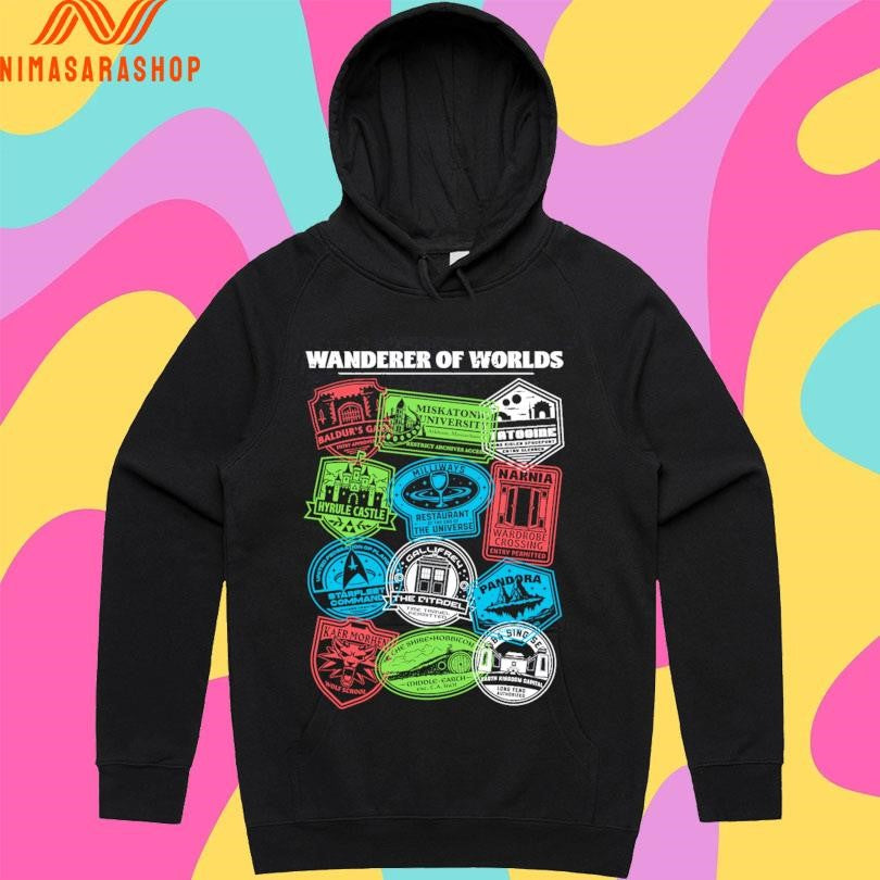 Wanderer Of Worlds Geek Travel Stamp Shirts